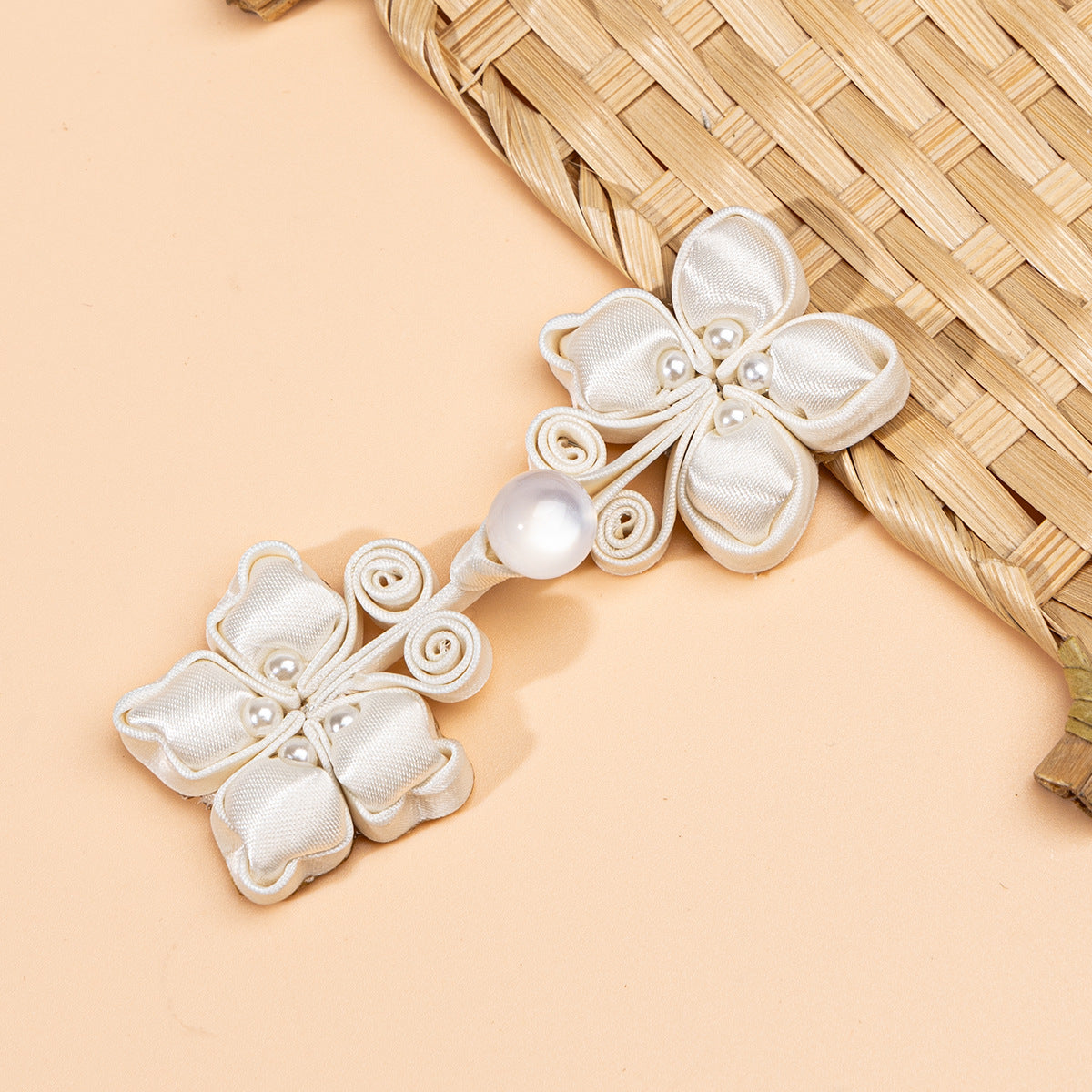 Four Petal Flower Pearl Buttons - handmade decorative sew-on button