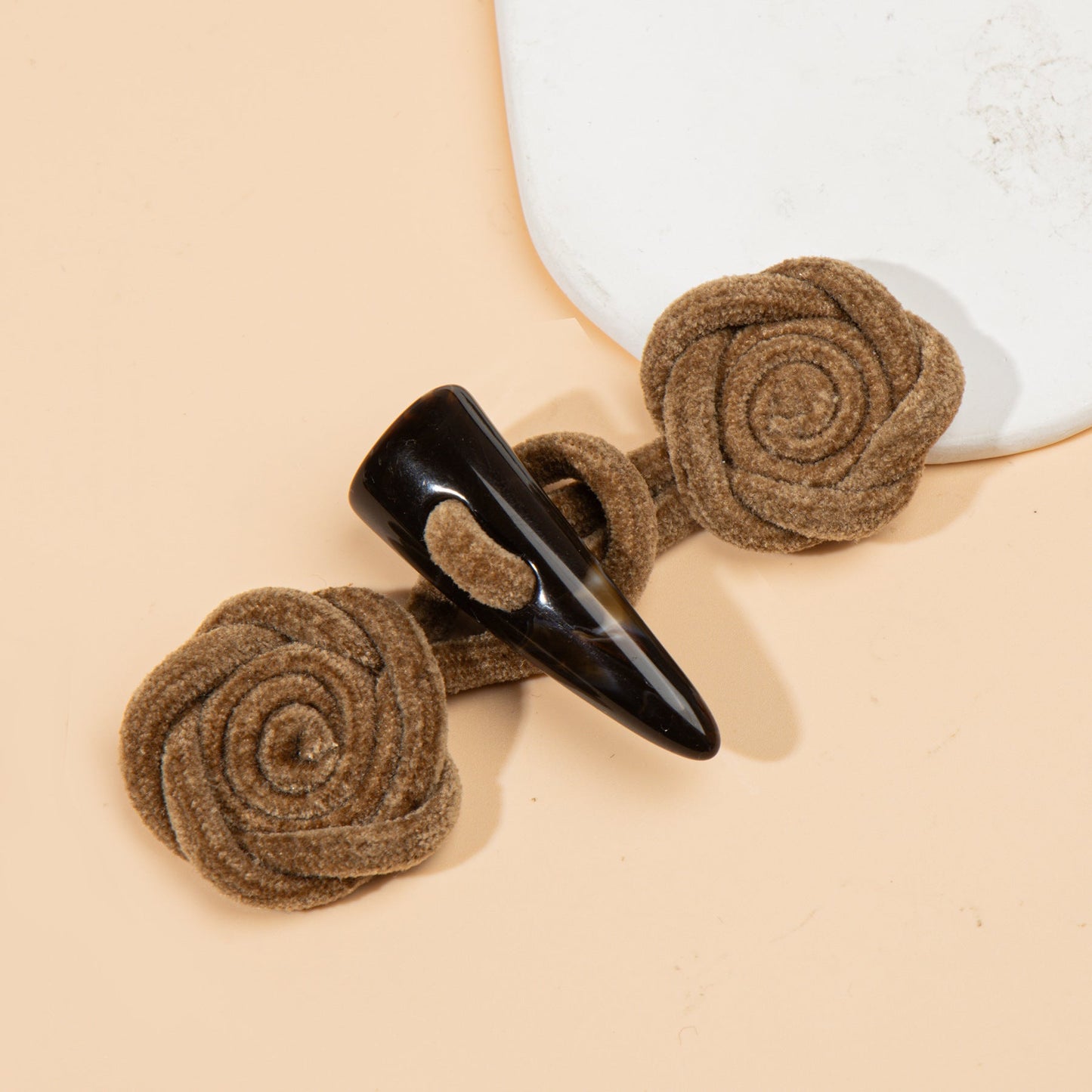 Velvet Rose Toggle Buttons - handmade decorative sew-on button