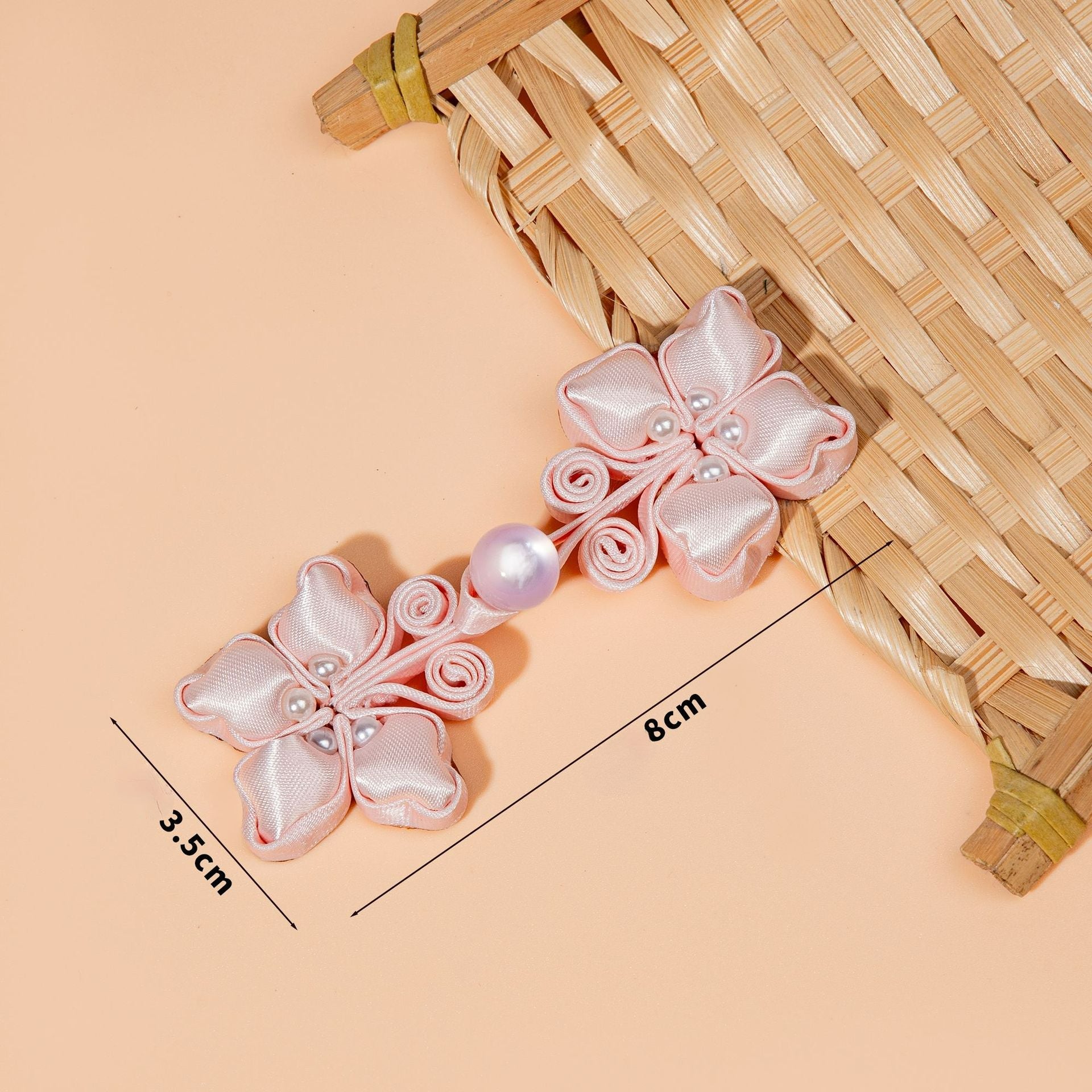 Four Petal Flower Pearl Buttons - Turmeric color, handmade decorative sew-on button