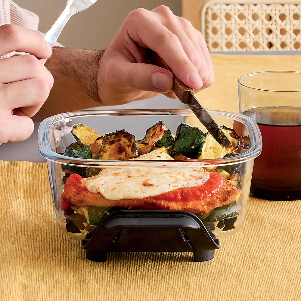 CleanCrisp™ 4QT Glassware Container with Lid – Microwave & Dishwasher Safe