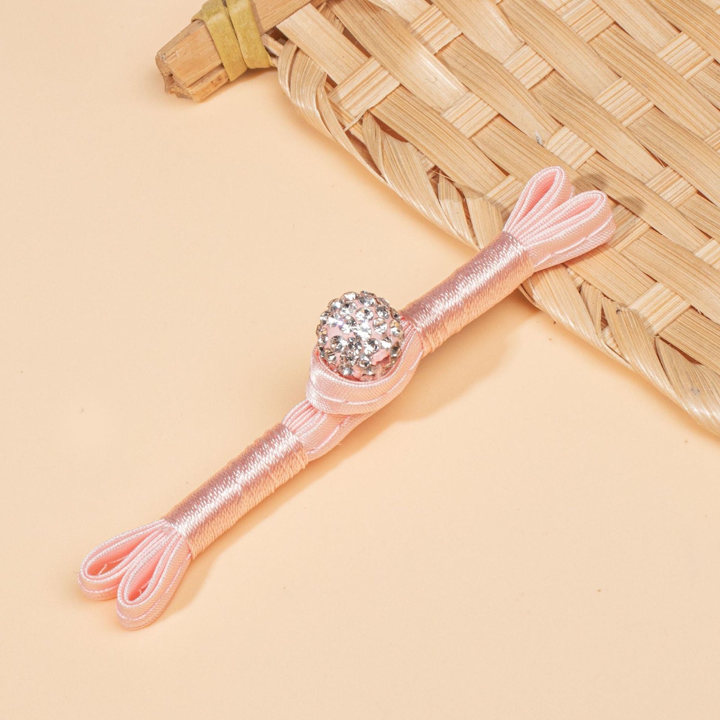 Rhinestone Ball Tassel Loop Closures Button - handmade decorative sew-on button