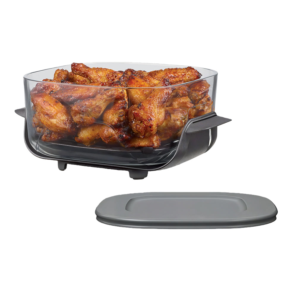 CleanCrisp™ 4QT Glassware Container with Lid – Microwave & Dishwasher Safe