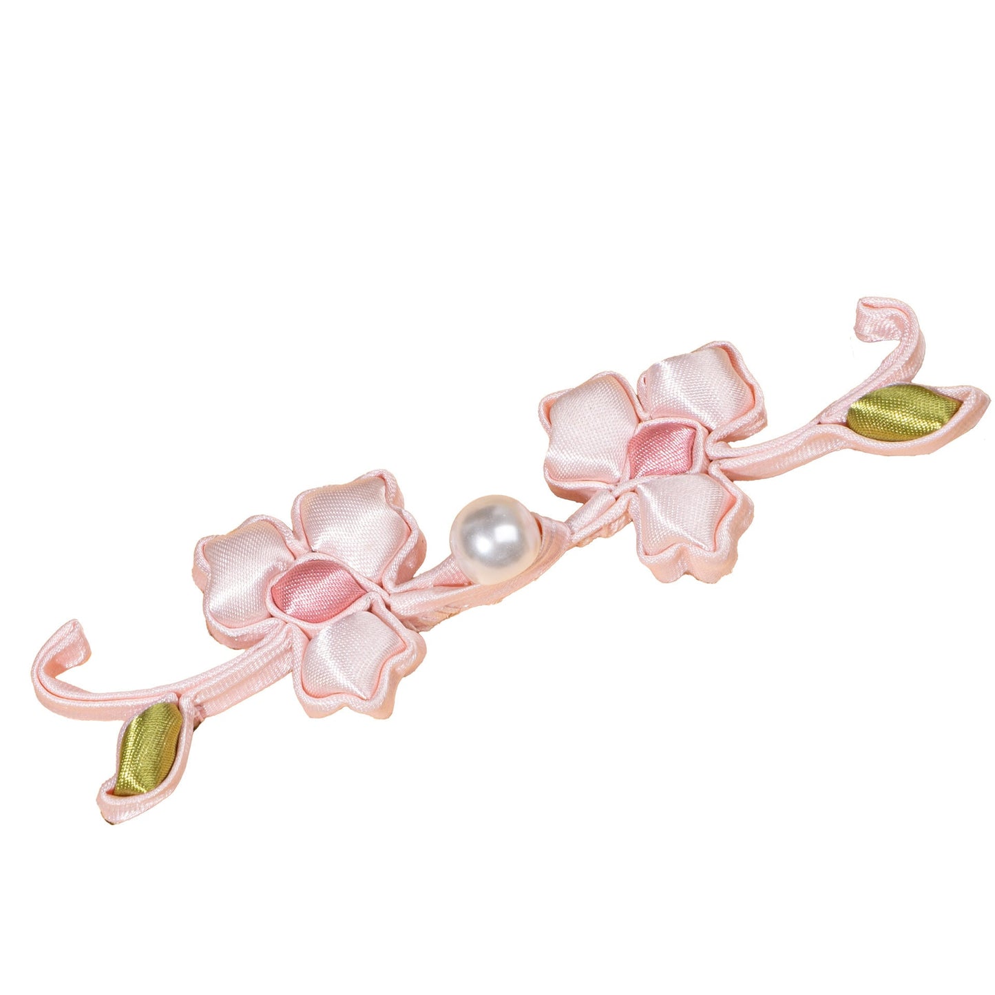 Petal Flower Vine Closure with Pearl button - handmade decorative sew-on button
