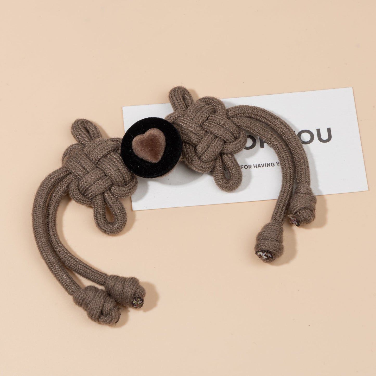 Braided Cord knot buttons Heart - handmade decorative sew-on button