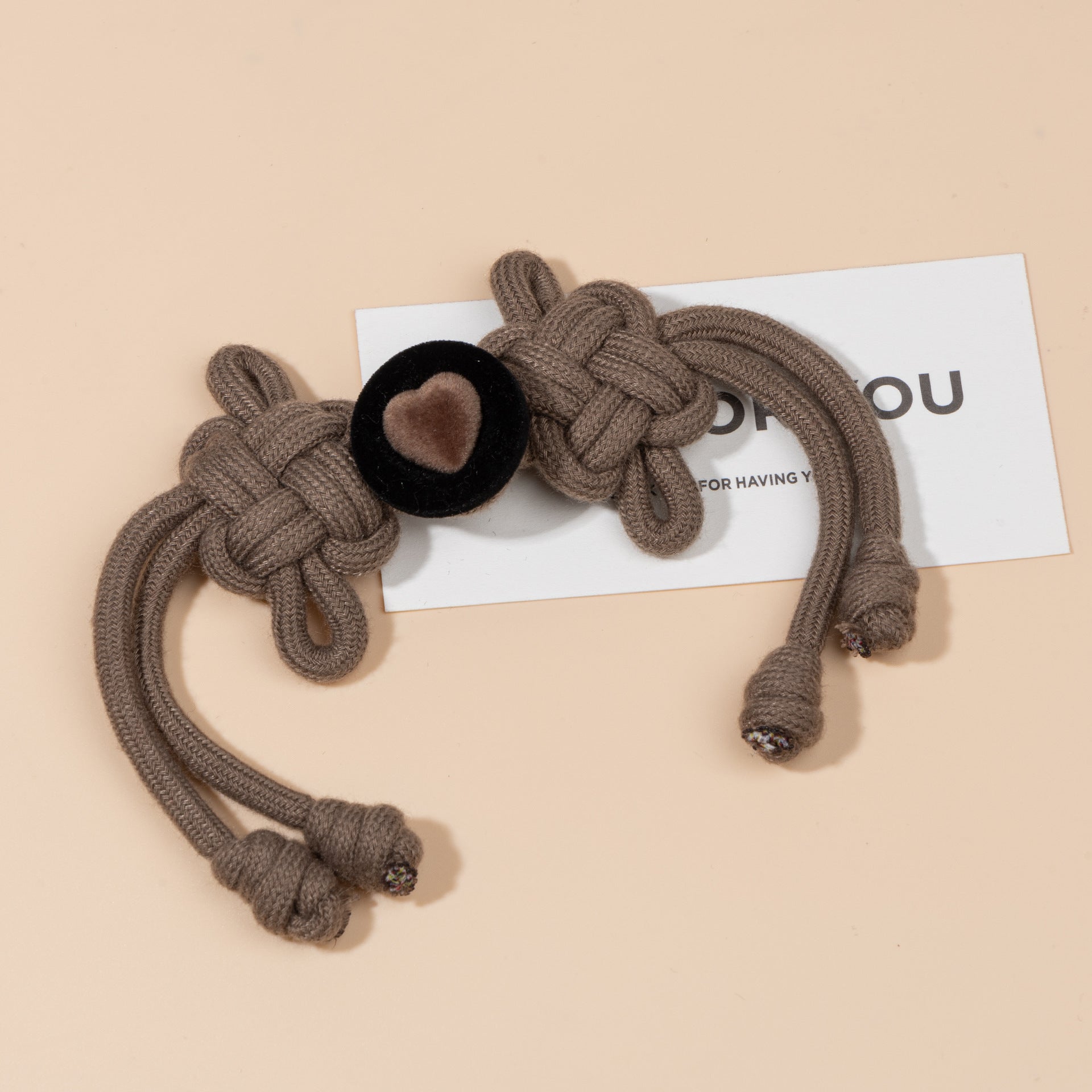 Braided Cord knot buttons Heart - handmade decorative sew-on button