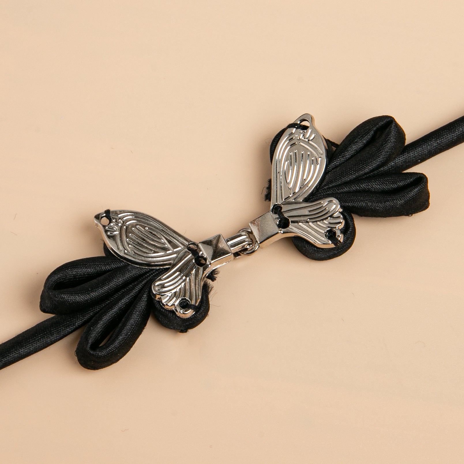 Metal Bow Knot Ribbon Button - handmade decorative sew-on button