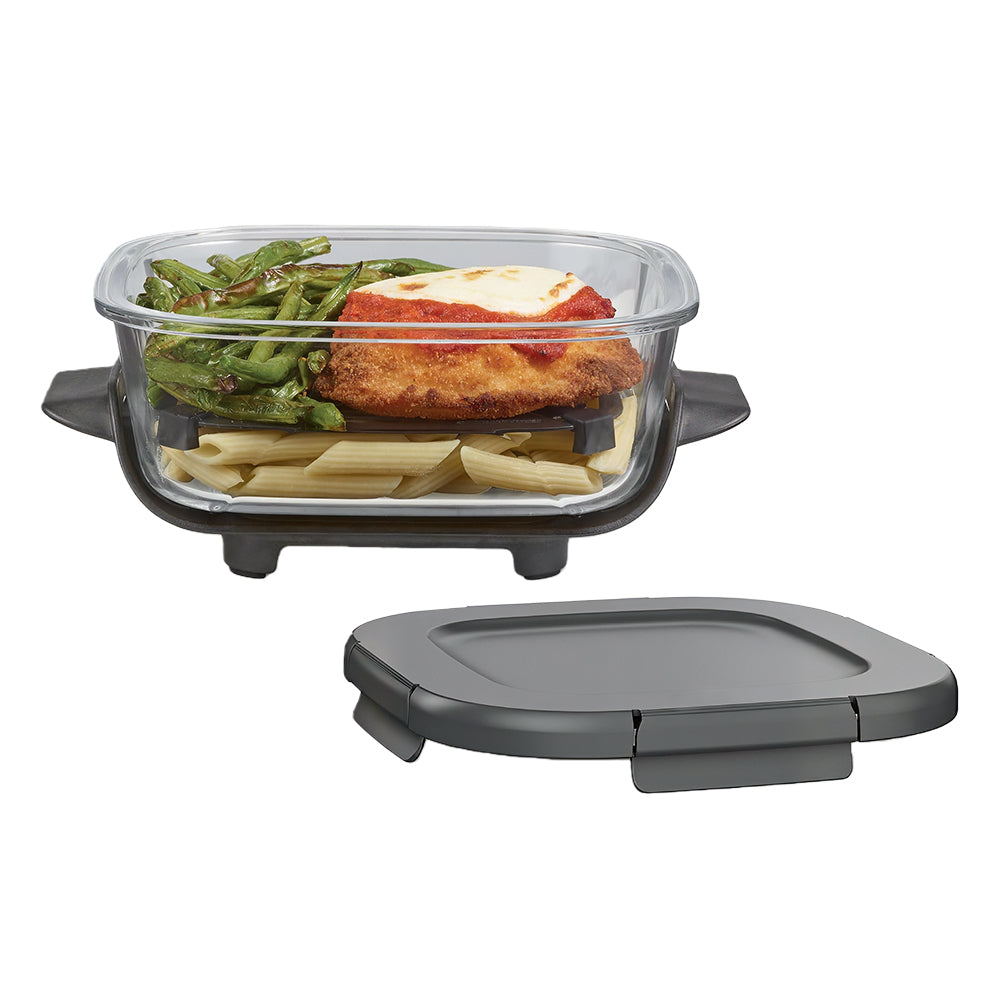 CleanCrisp™ 4QT Glassware Container with Lid – Microwave & Dishwasher Safe
