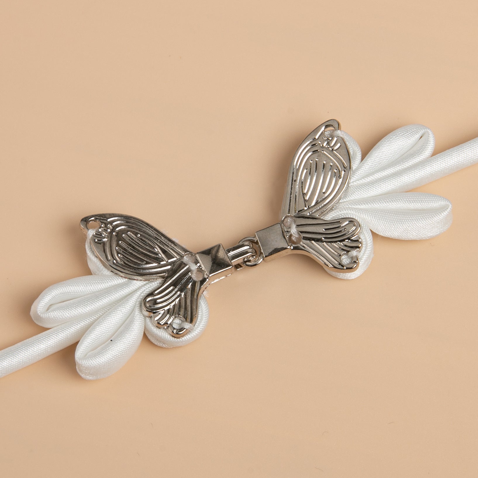 Metal Bow Knot Ribbon Button - handmade decorative sew-on button