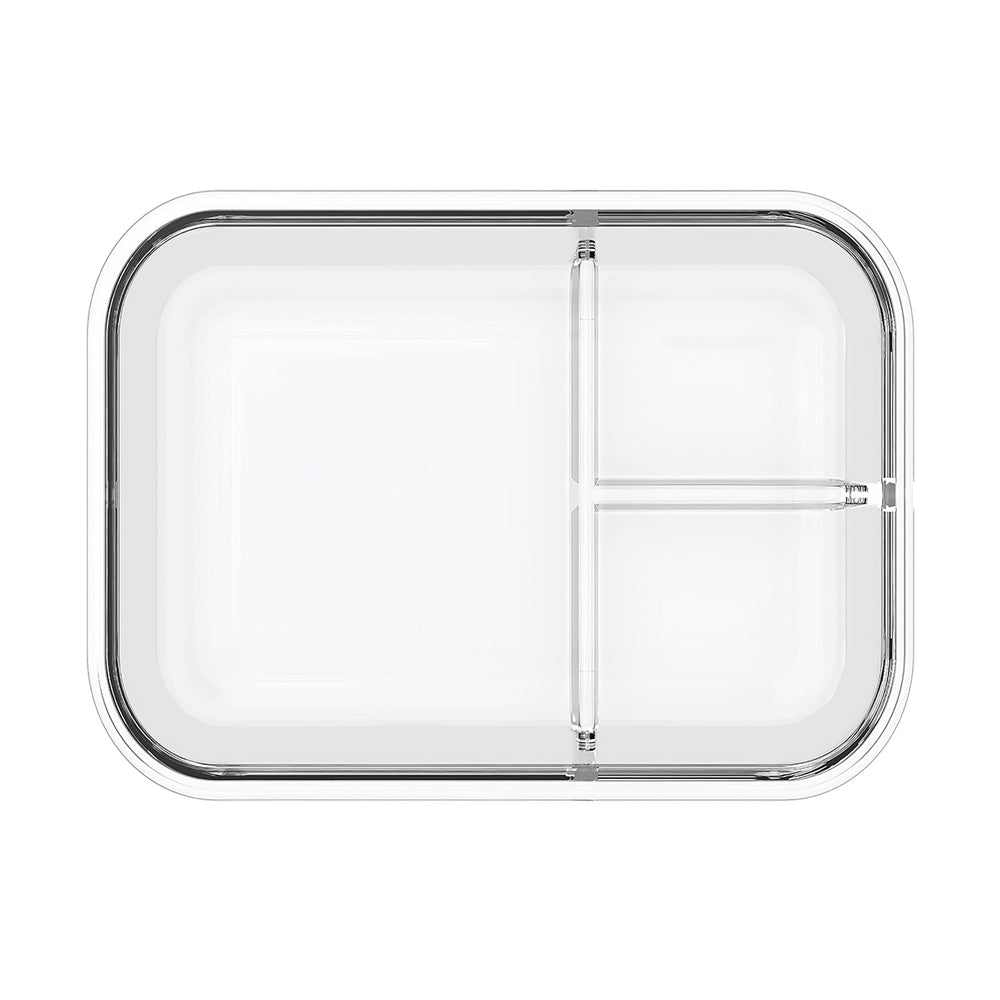 Glass Lunch Box with 3 Compartments – Leak-Proof Airtight Bento, 5 Cups