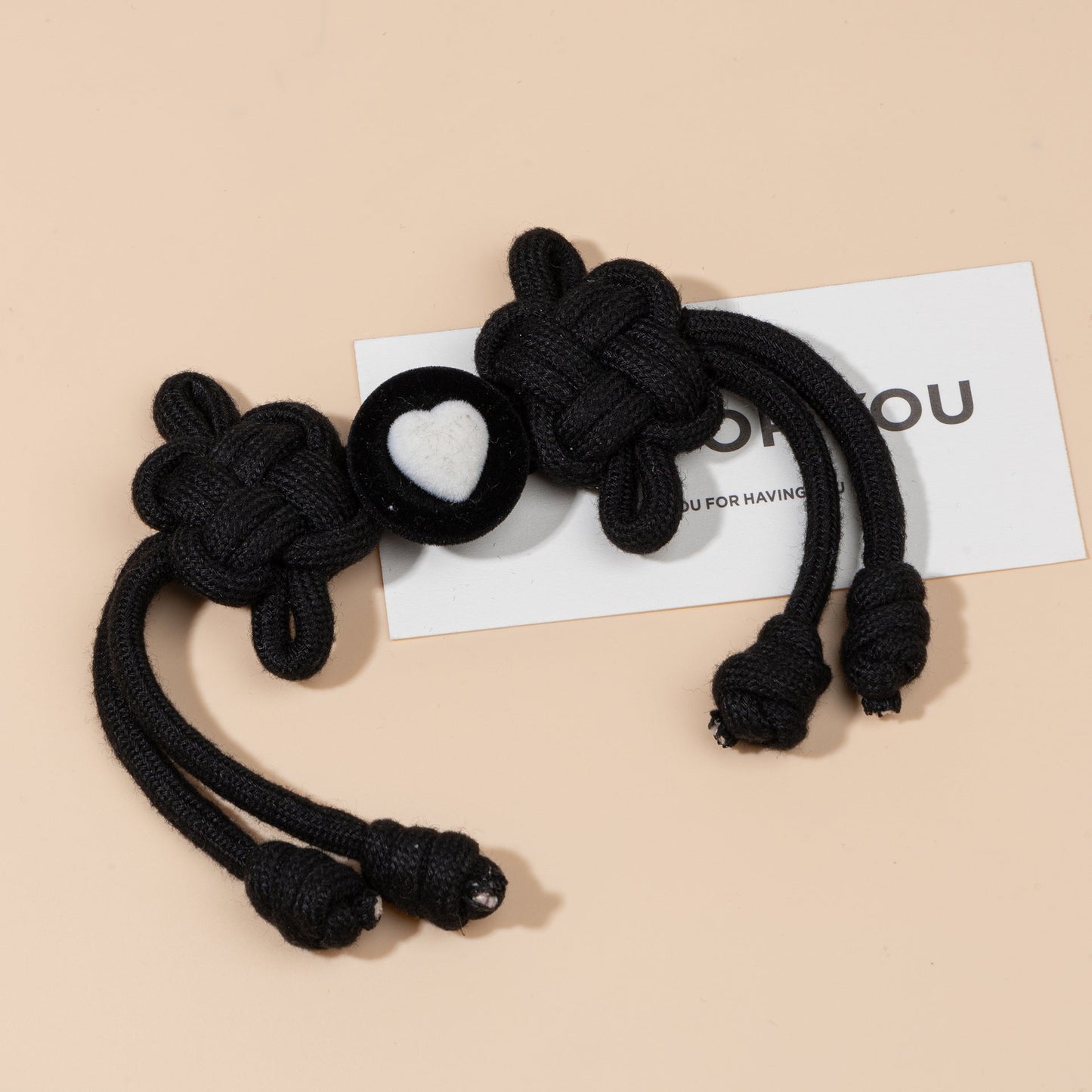 Braided Cord knot buttons Heart - handmade decorative sew-on button
