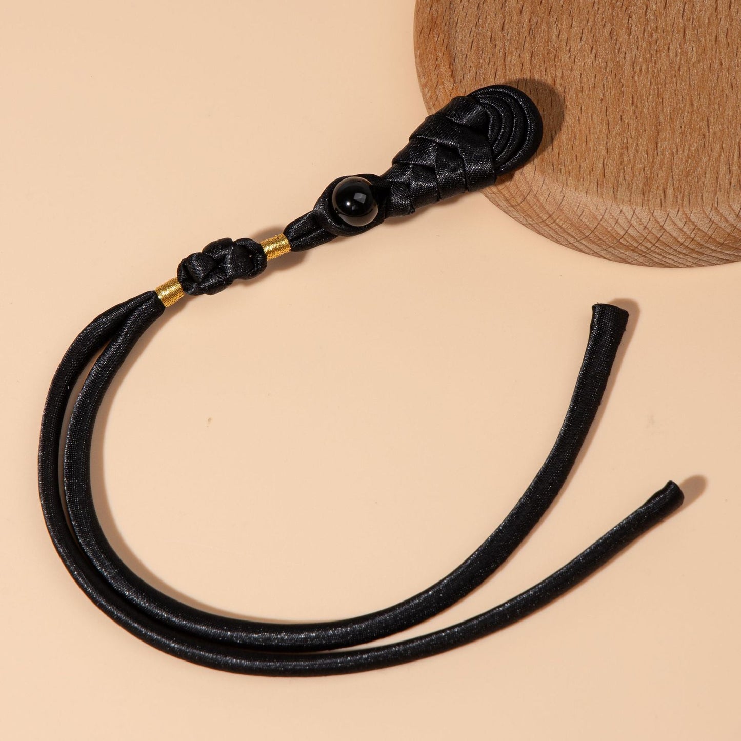 Braided Gemstone Tassel button - handmade decorative sew-on button
