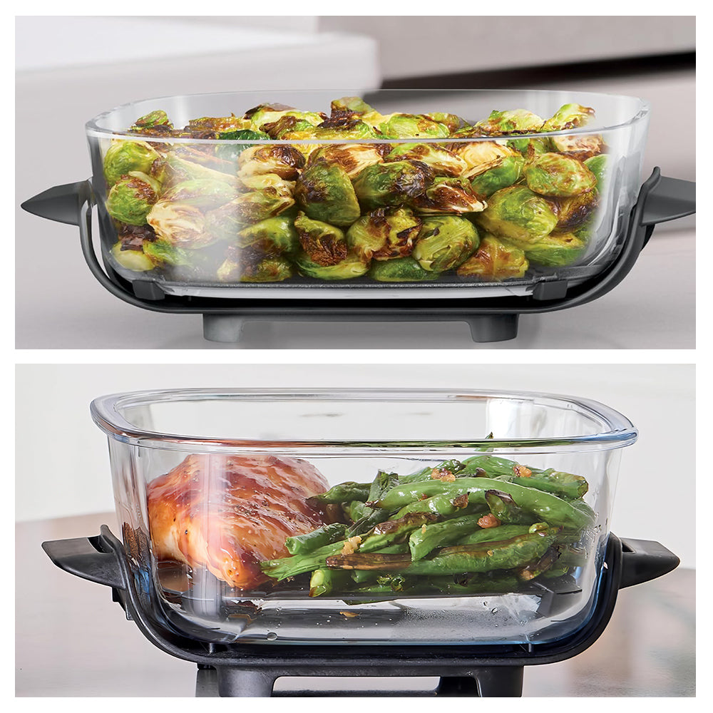 CleanCrisp™ 4QT Glassware Container with Lid – Microwave & Dishwasher Safe