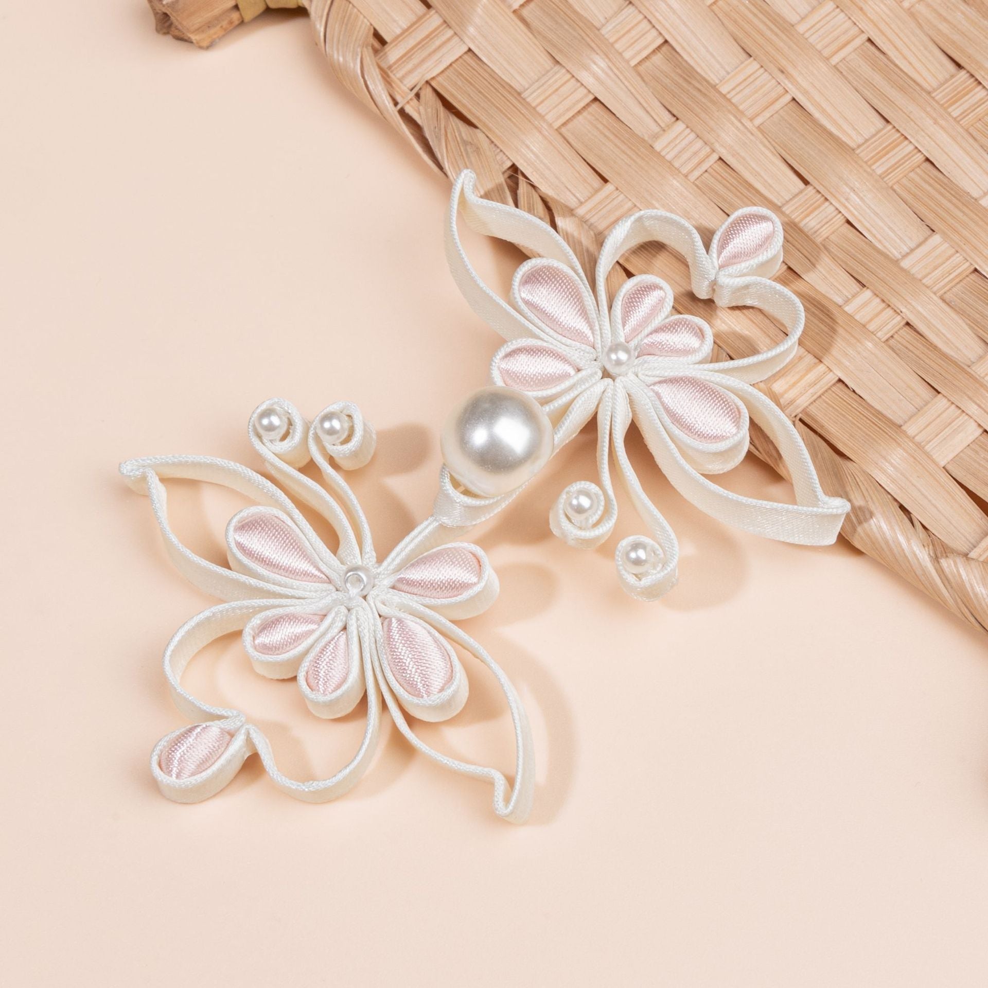 Pearl Butterfly Petal Button - handmade decorative sew-on button