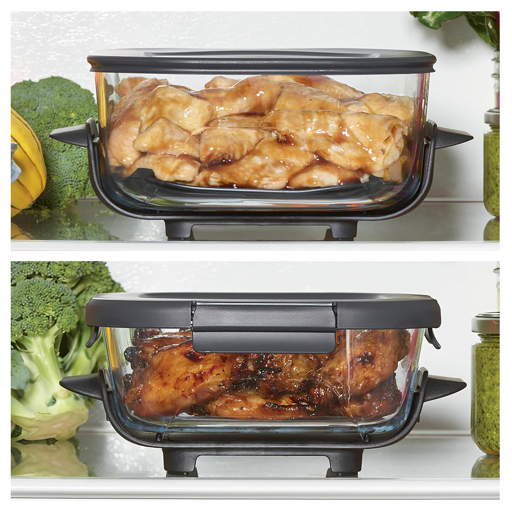 CleanCrisp™ 4QT Glassware Container with Lid – Microwave & Dishwasher Safe