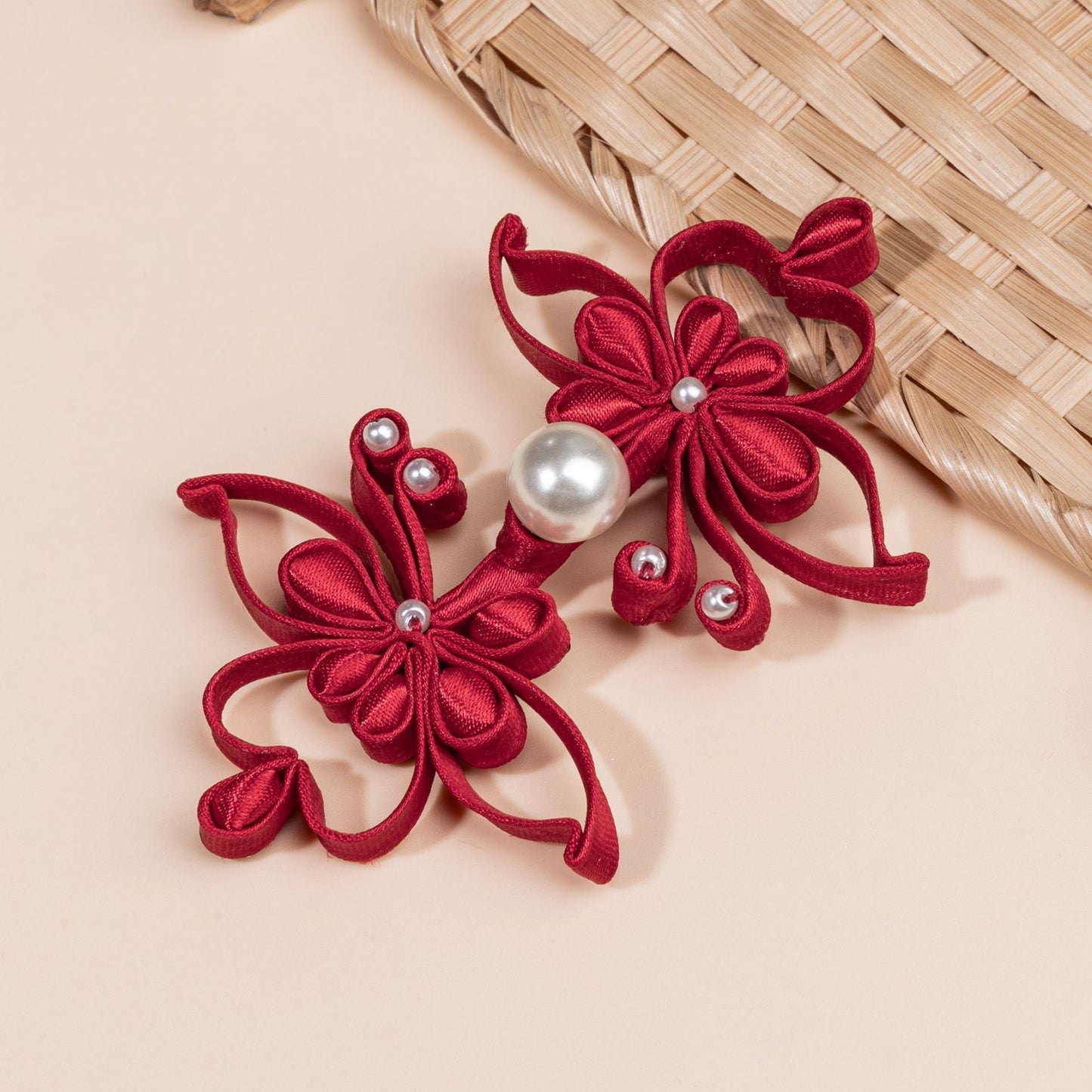 Pearl Butterfly Petal Button - handmade decorative sew-on button