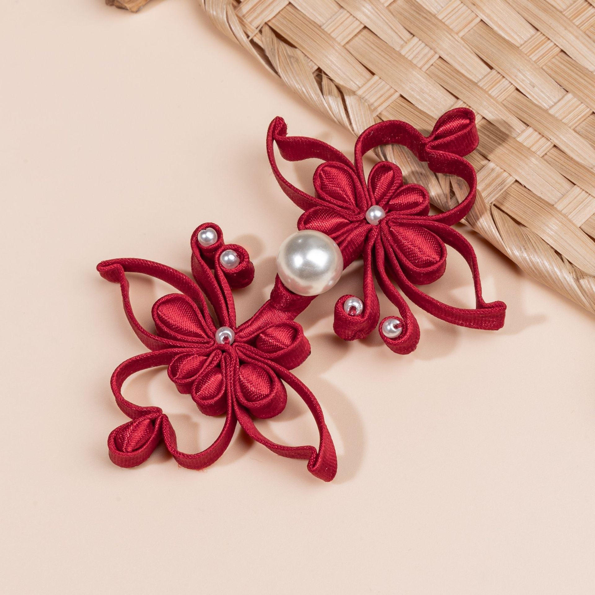 Pearl Butterfly Petal Button - handmade decorative sew-on button