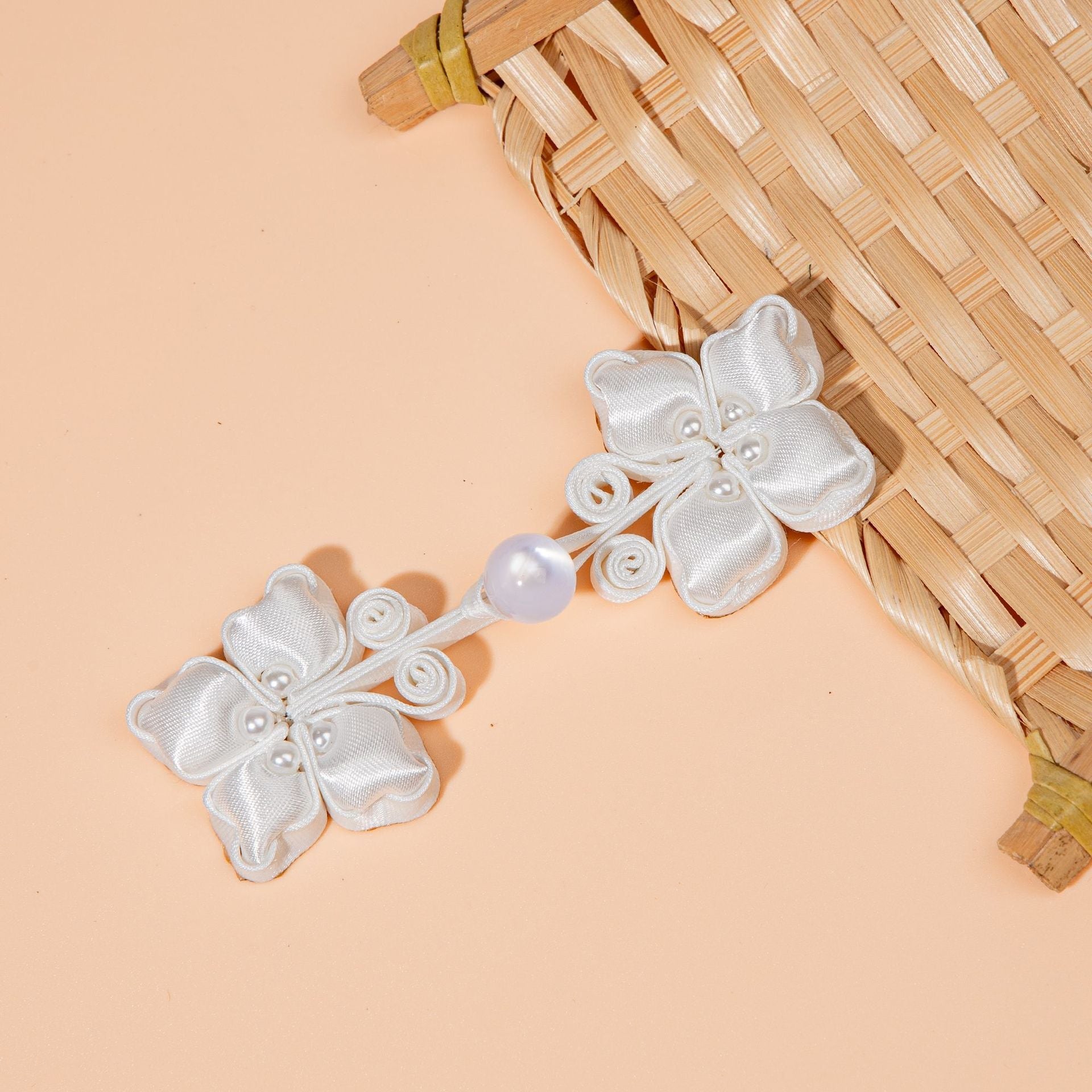 Four Petal Flower Pearl Buttons - handmade decorative sew-on button