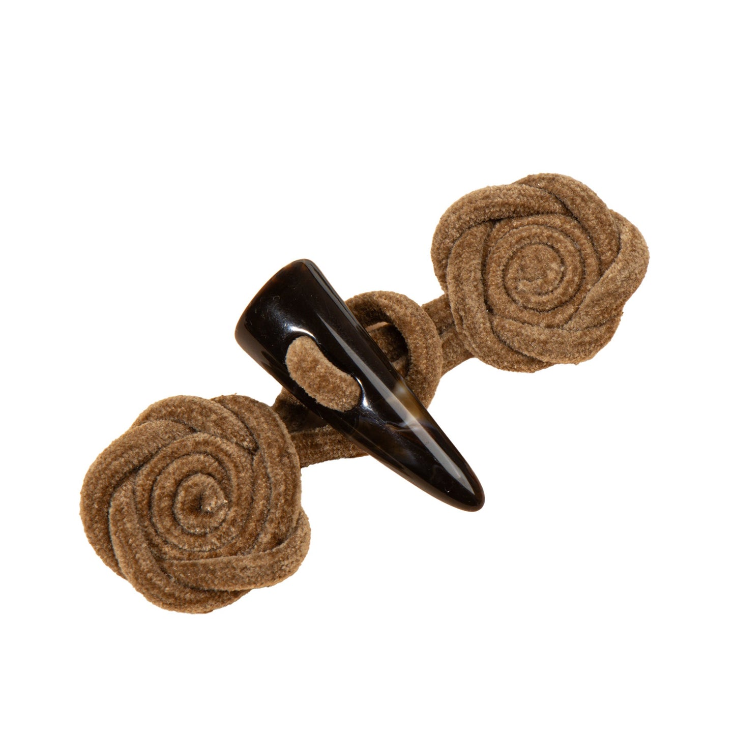 Velvet Rose Toggle Buttons - handmade decorative sew-on button