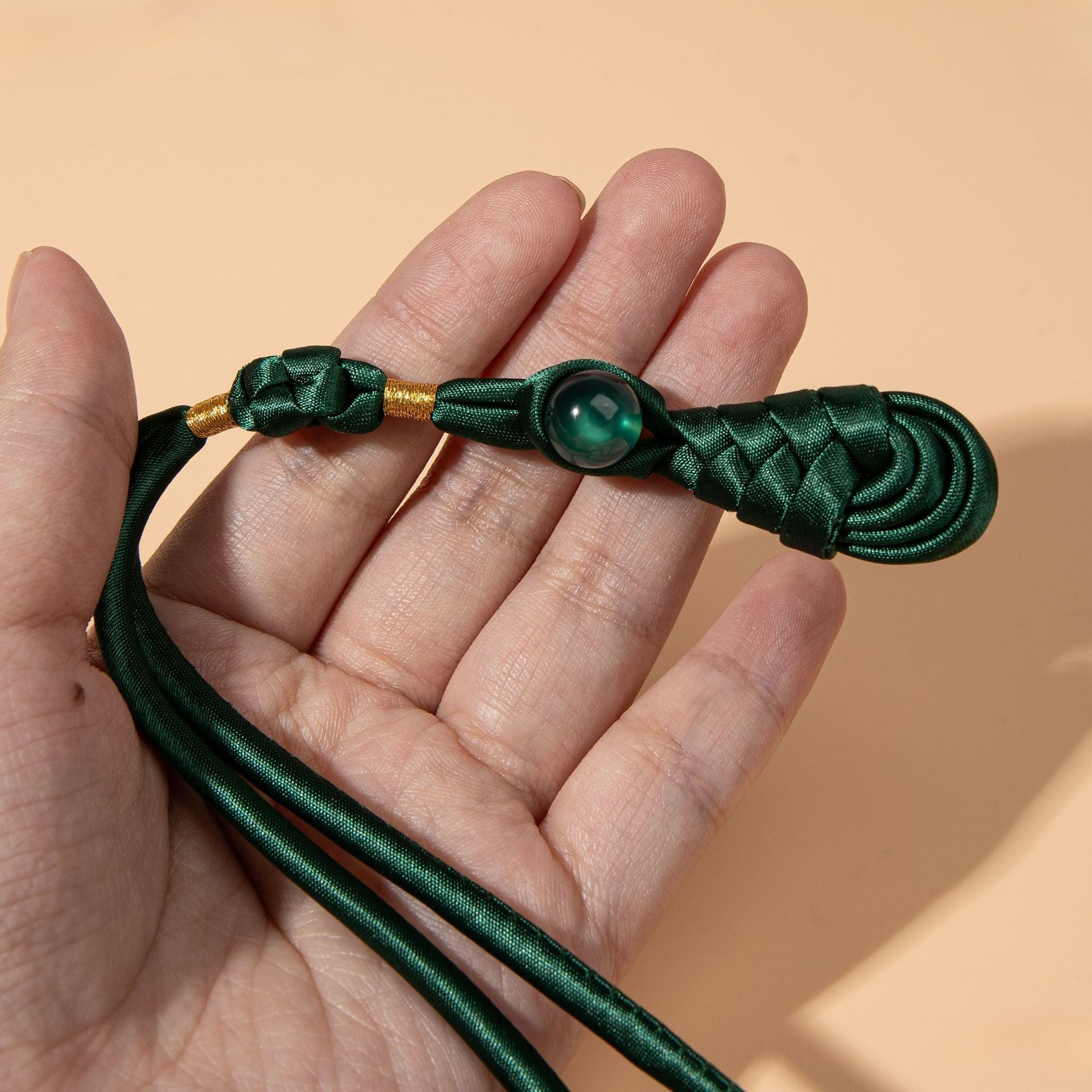 Braided Gemstone Tassel button - A15-Earthy Yellow color, handmade decorative sew-on button
