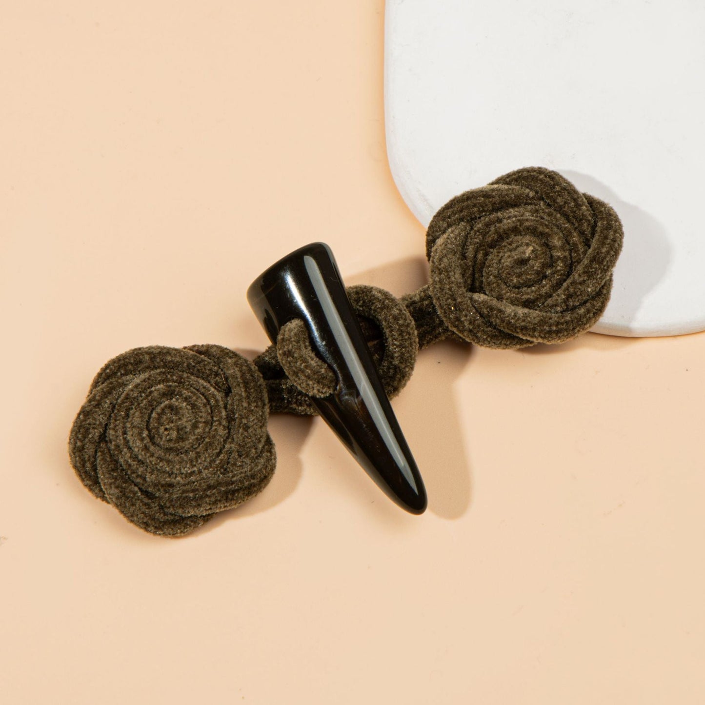 Velvet Rose Toggle Buttons - handmade decorative sew-on button