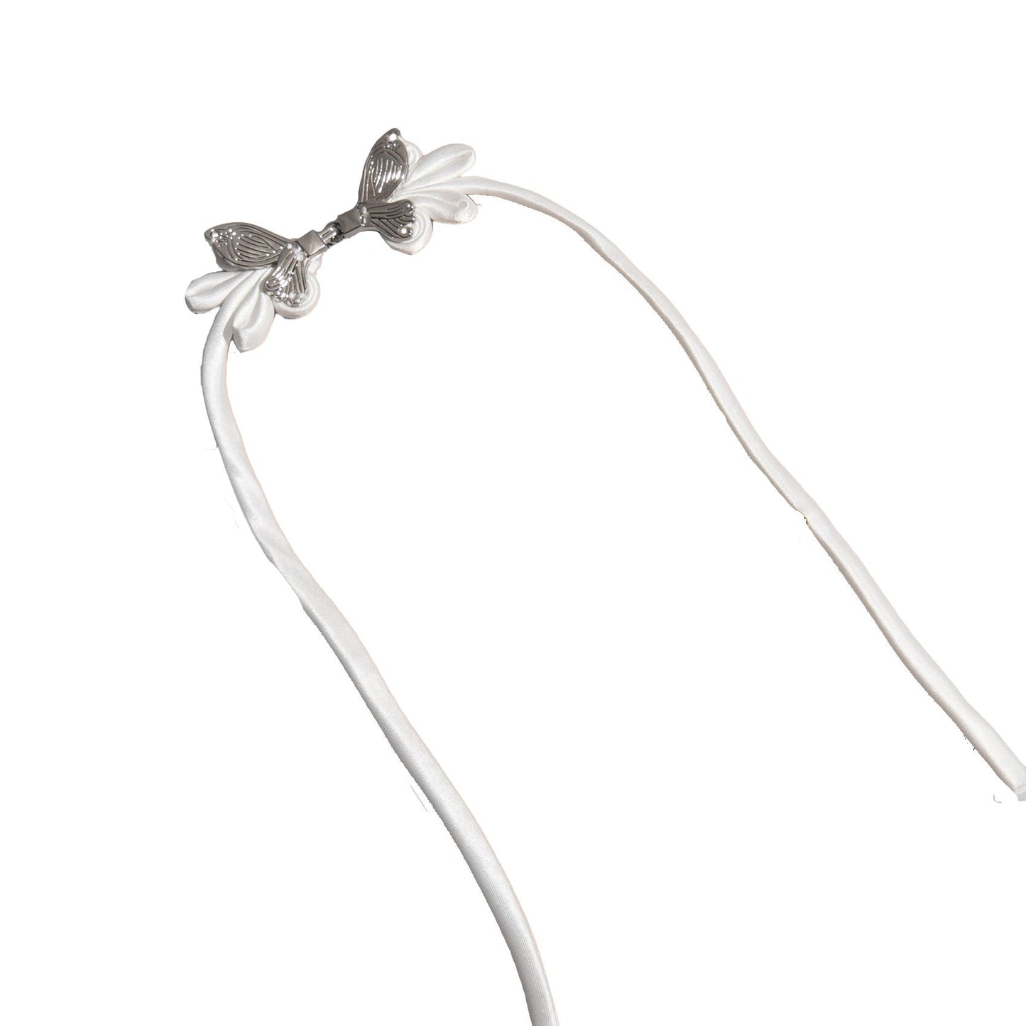 Metal Bow Knot Ribbon Button - handmade decorative sew-on button